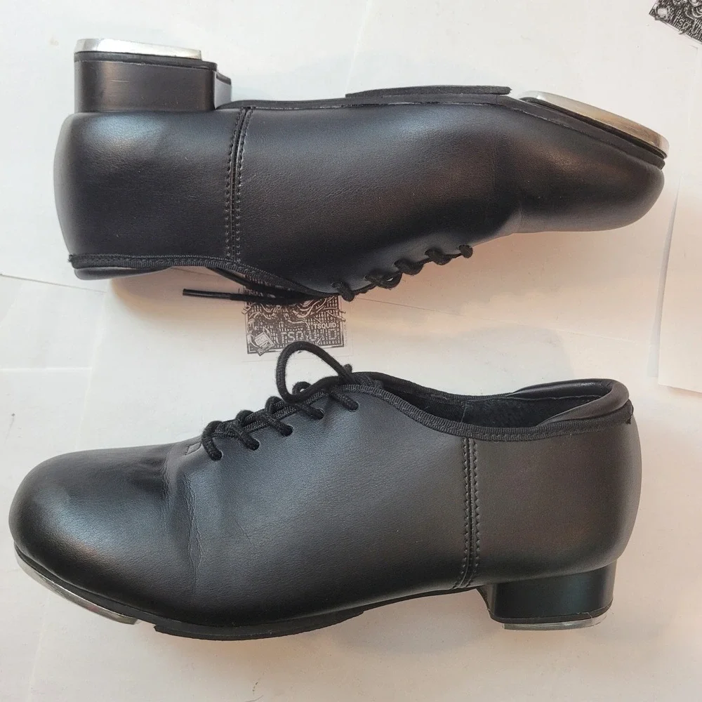 Weissman Tap Shoes Kids Black Lace Up Dance Shoes W1600 Size 6AM